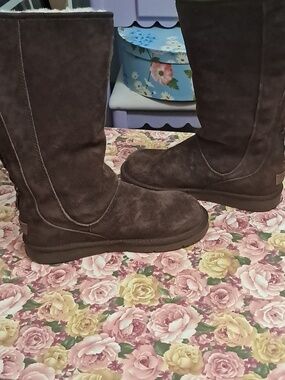 Ugg Brown Suede Tall Winter Boots. Ladies Size 8